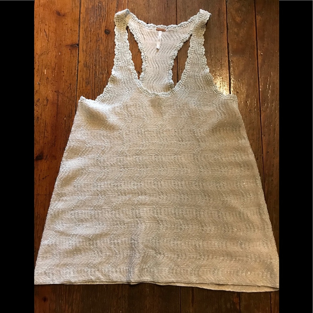 Free People Metalic Thread Top Size Med